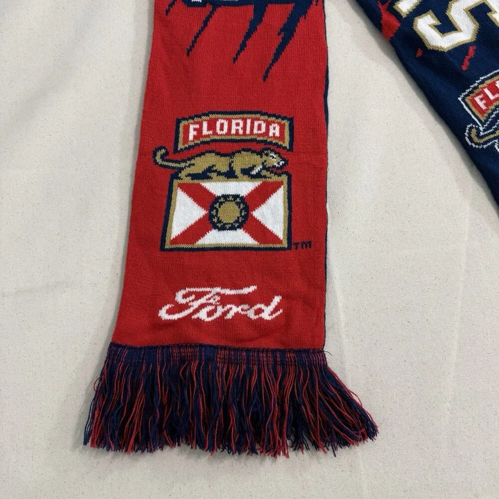 Florida Panthers Hockey NHL Stanley Cup Champions 2024 Knit Reversable Scarf